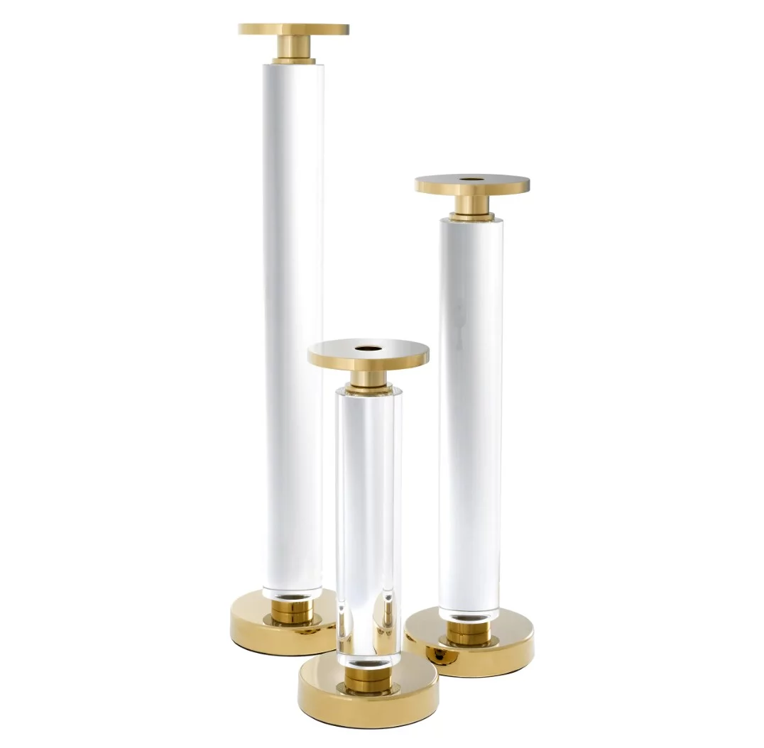 Підсвічник , Crystal glass, gold finish