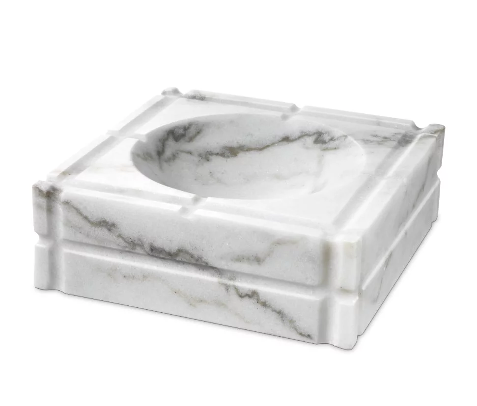 Попільничка , Honed white marble