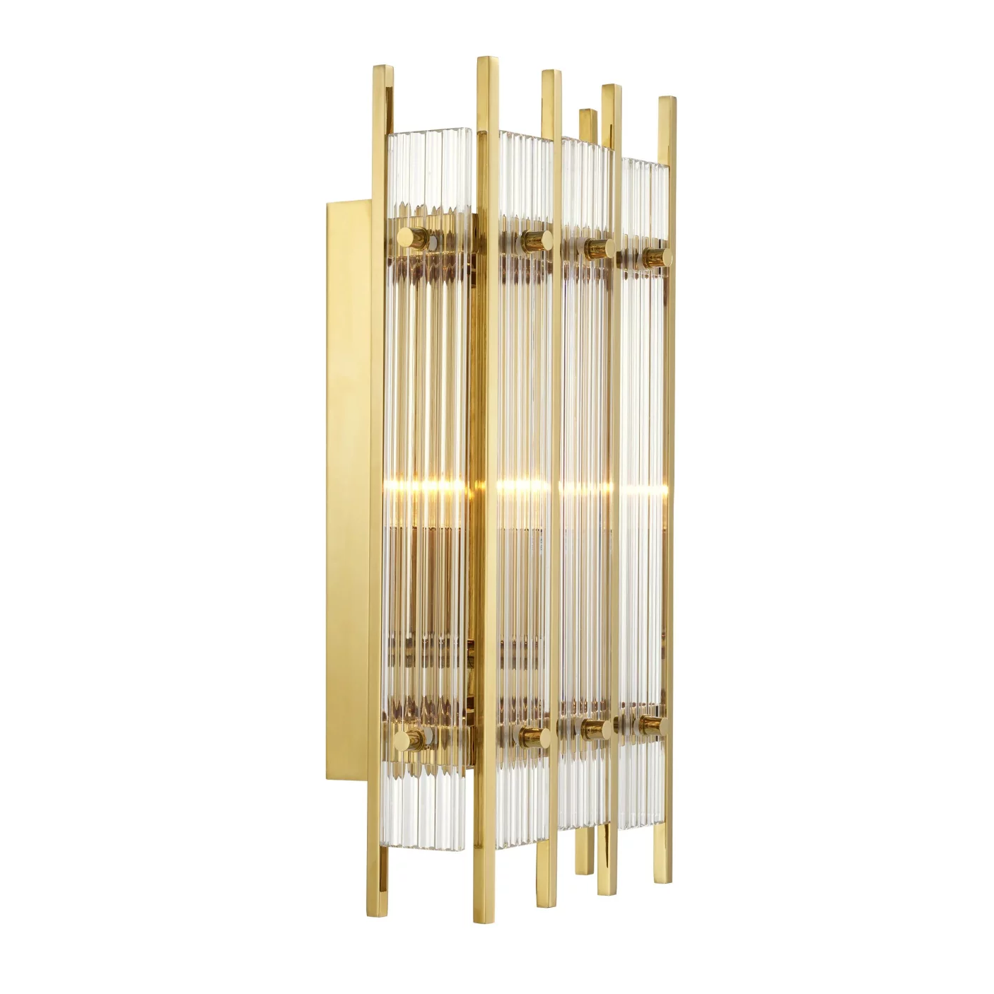 Лампа настінна , Gold finish, clear glass