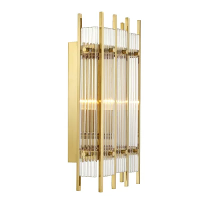 Лампа настінна , Gold finish, clear glass