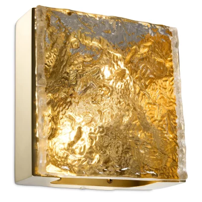 Лампа настінна , Gold finish, hand made glass