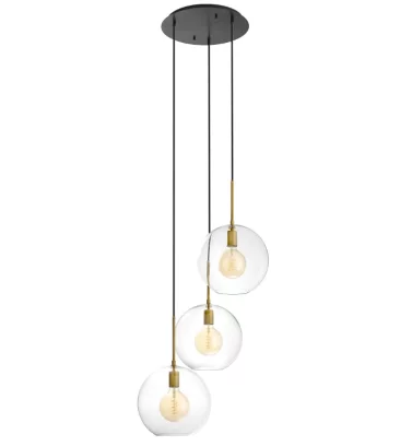 Люстра 3 плафони, Antique brass finish, bronze finish, clear glass