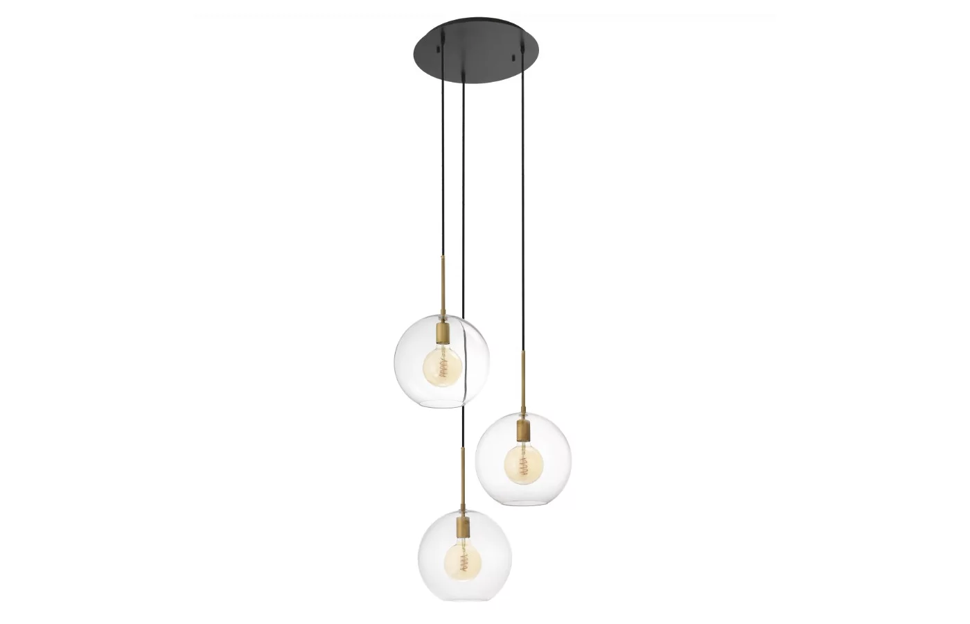 Люстра 3 плафони, Antique brass finish, bronze finish, clear glass