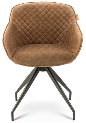 Стілець обідній з підлокітниками поворотний , Veluto beige velvet