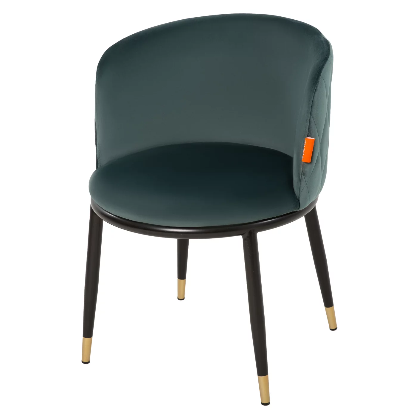 Стілець обідній , Turquoise velvet & black legs with gold tips