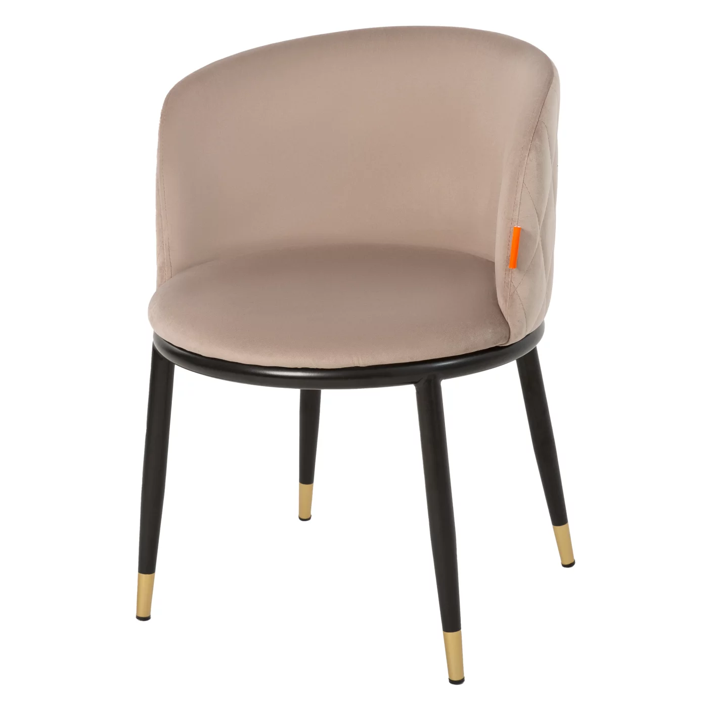 Стілець обідній , Cappucino velvet & black legs with gold tips