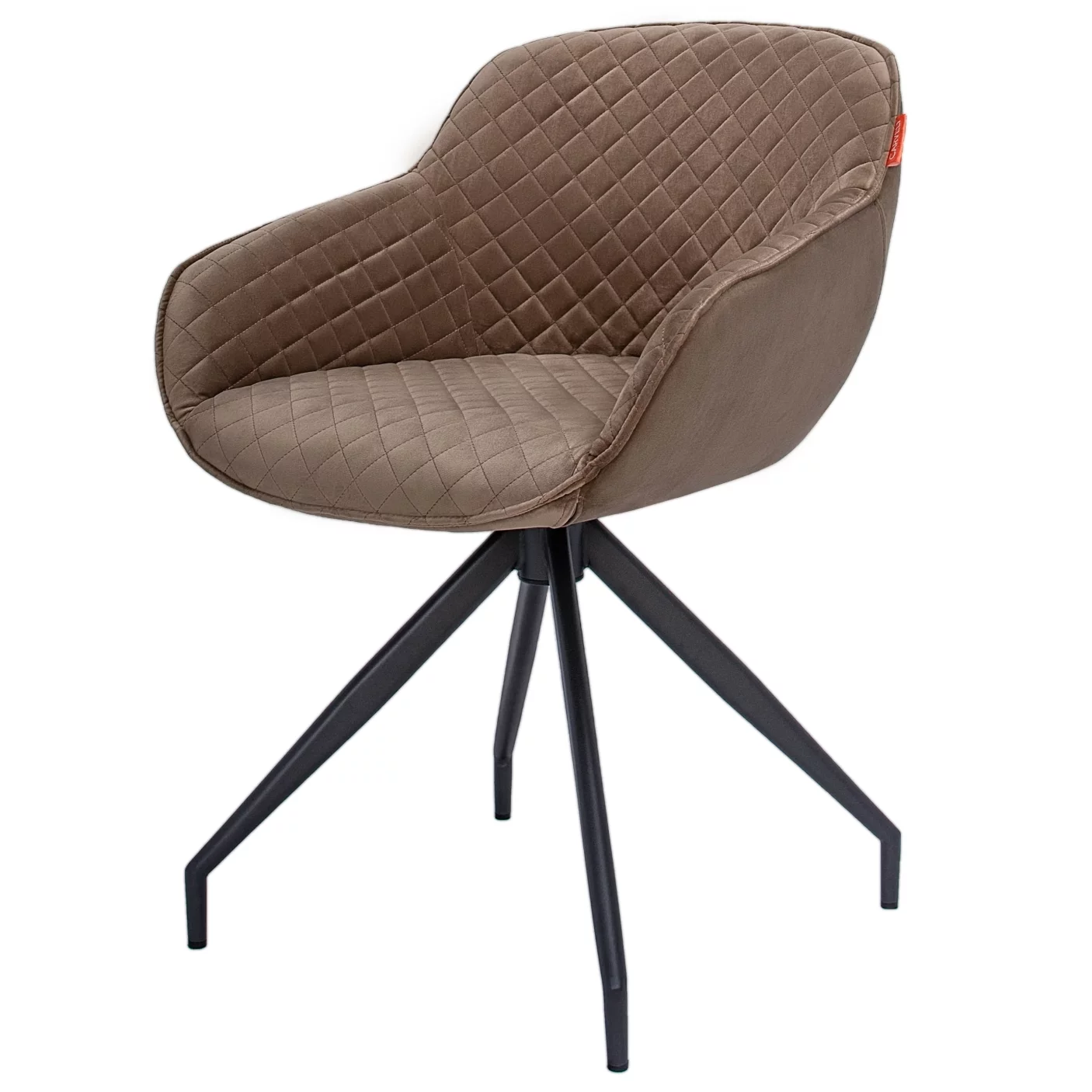 Стілець обідній з підлокітниками поворотний , Veluto beige velvet
