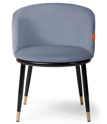 Стілець обідній , Azure velvet & black legs with gold tips