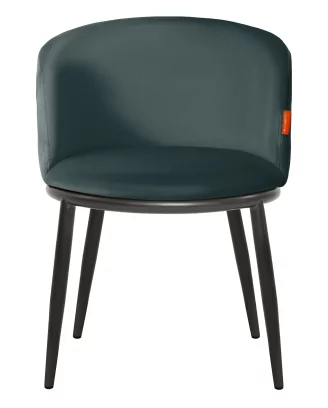 Стілець обідній , Turquoise velvet & black legs