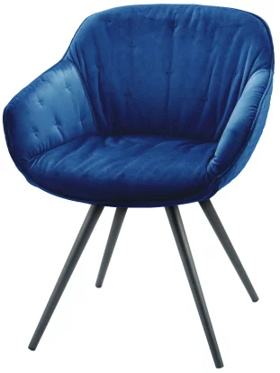 Cтілець обідній з підлокітниками , Veluto blue velvet