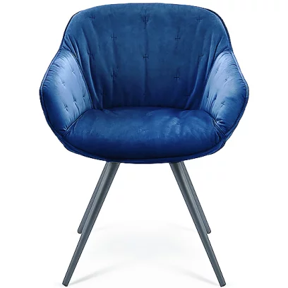 Cтілець обідній з підлокітниками , Veluto blue velvet