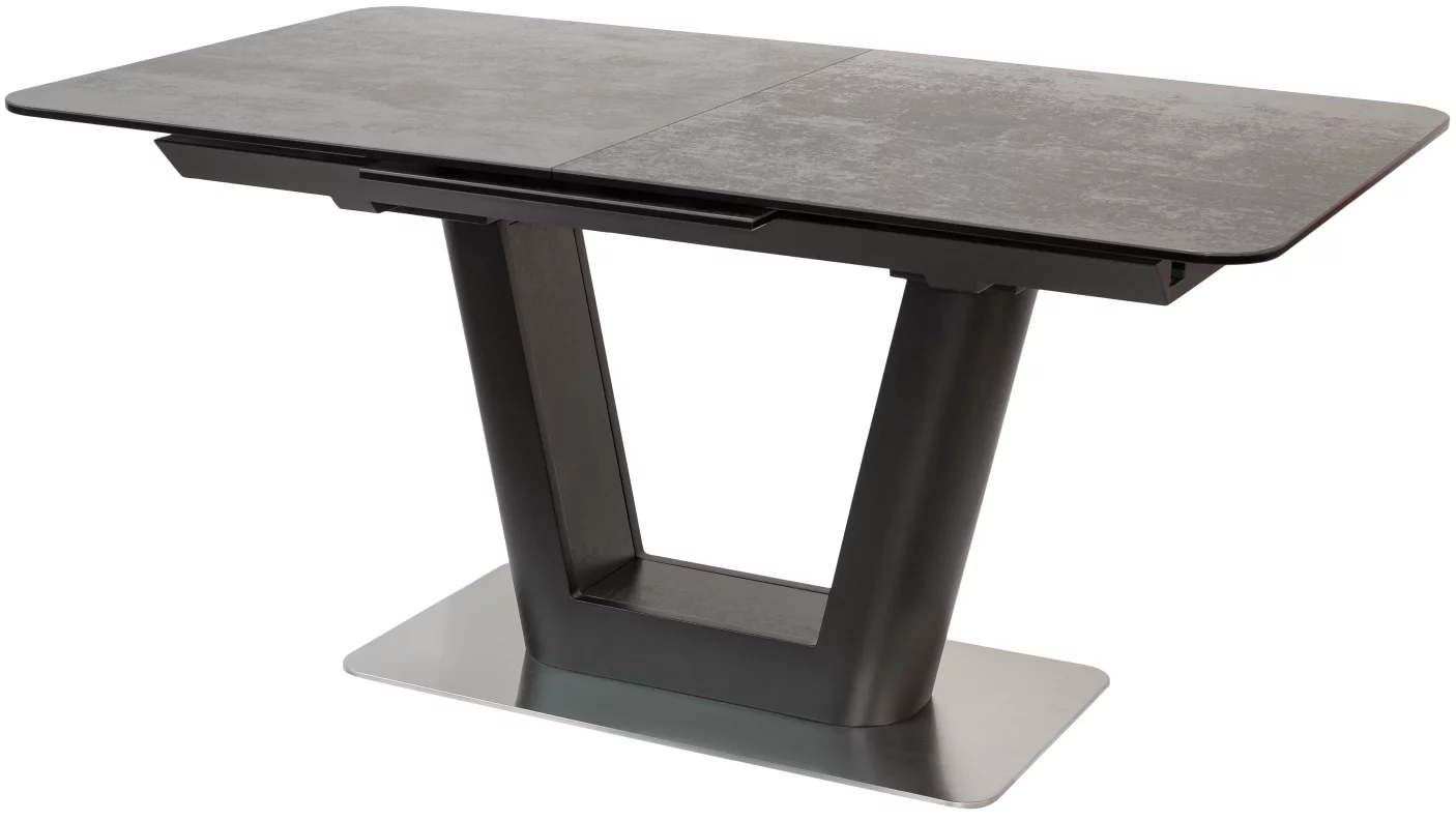 Стіл обідній розкладний 8-10 місць 160 см, Dragon top brown base ceramic