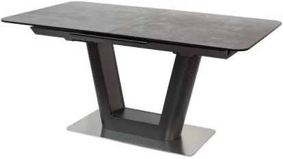 Стіл обідній розкладний 8-10 місць 160 см, Dragon top brown base ceramic