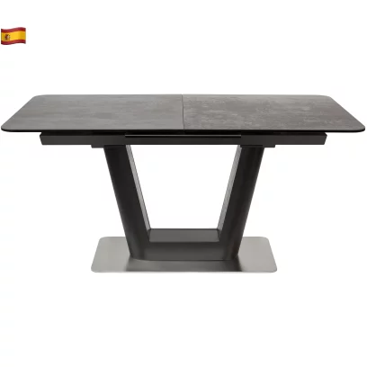 Стіл обідній розкладний 8-10 місць 160 см, Dragon top brown base ceramic