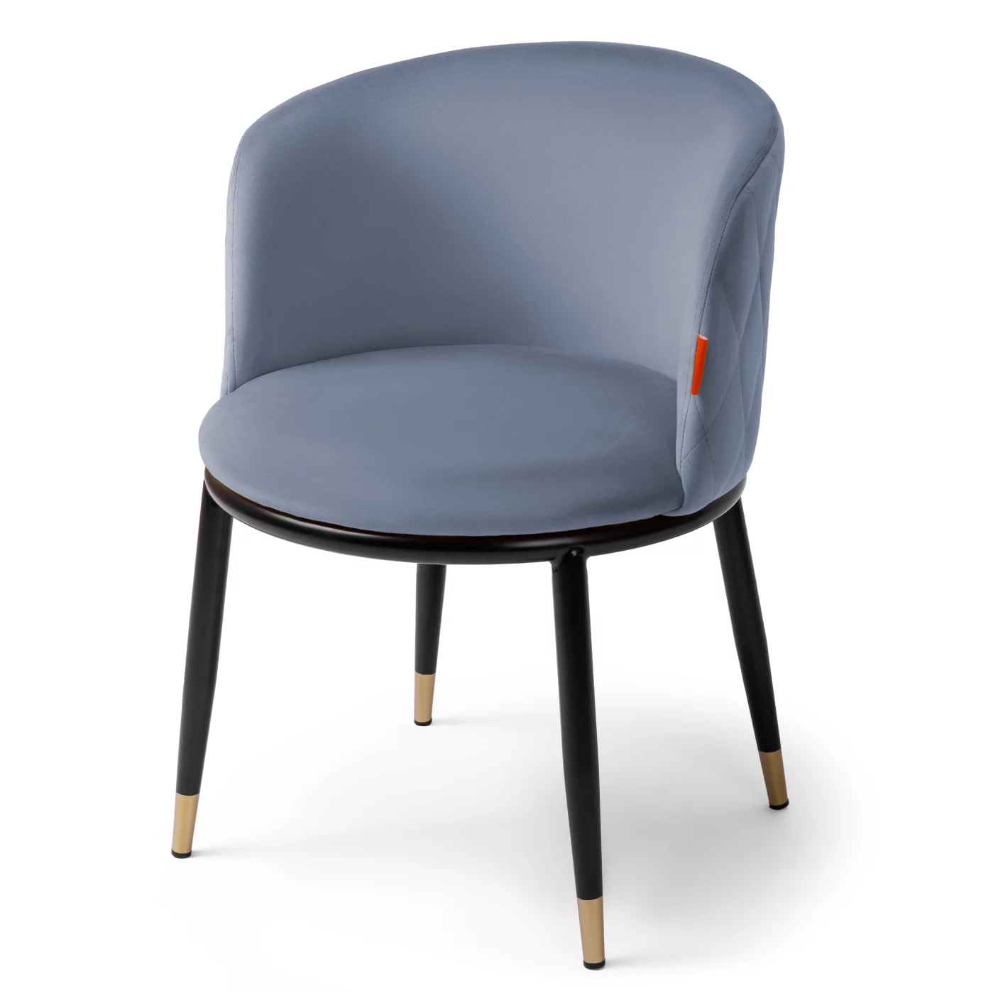 Стілець обідній , Azure velvet & black legs with gold tips