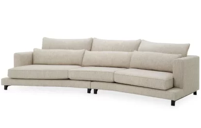 Диван 5-місний, Splendor light grey | brushed brass finish base