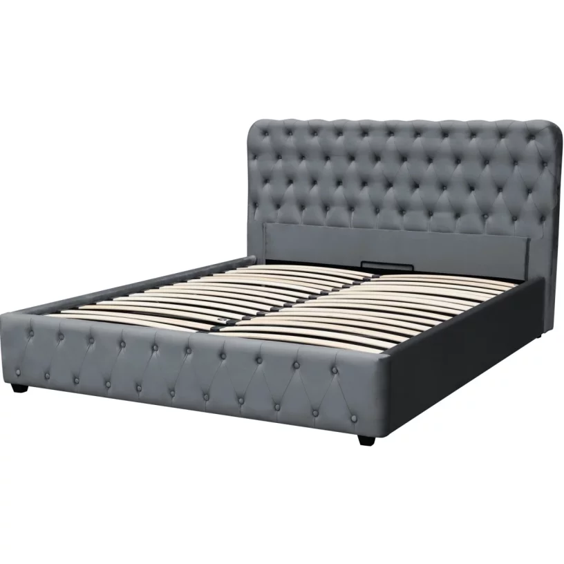 Ліжко 160*200 з підйомним механізмом, Dark grey velvet