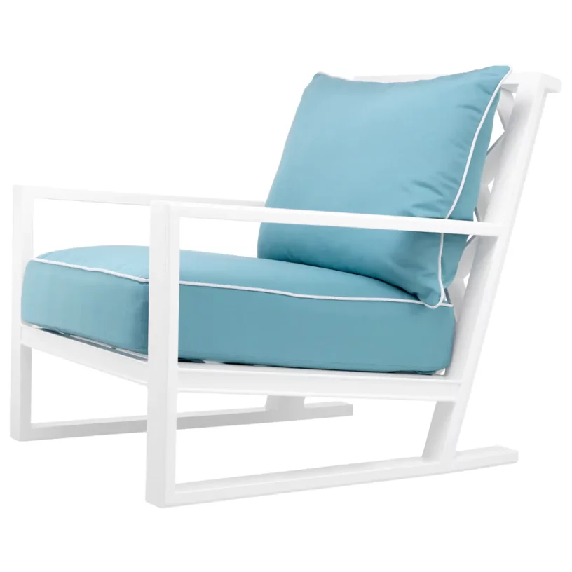 Вуличне крісло , Sunbrella mineral blue | white finish