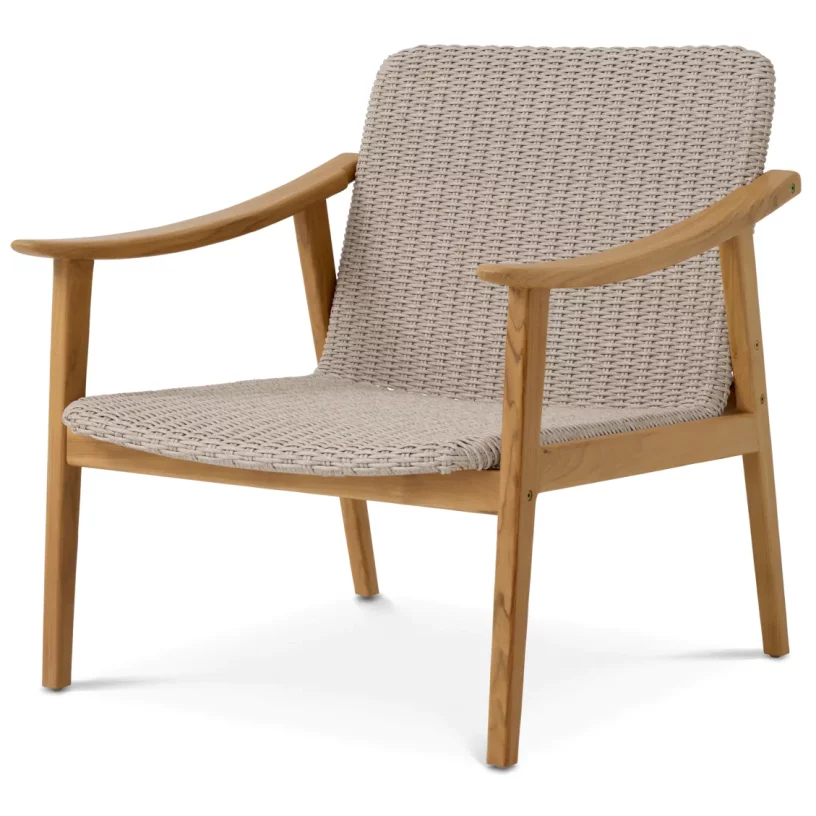 Вуличне крісло , Natural teak, taupe color weave