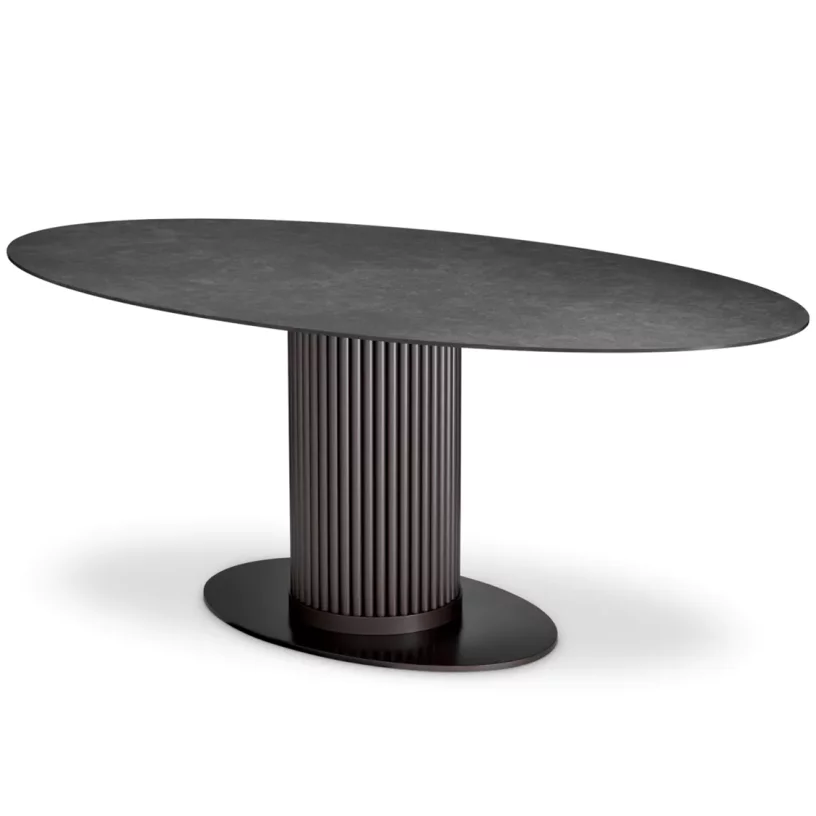 Вуличний обідній стіл , Bronze finish | ceramic marble look top