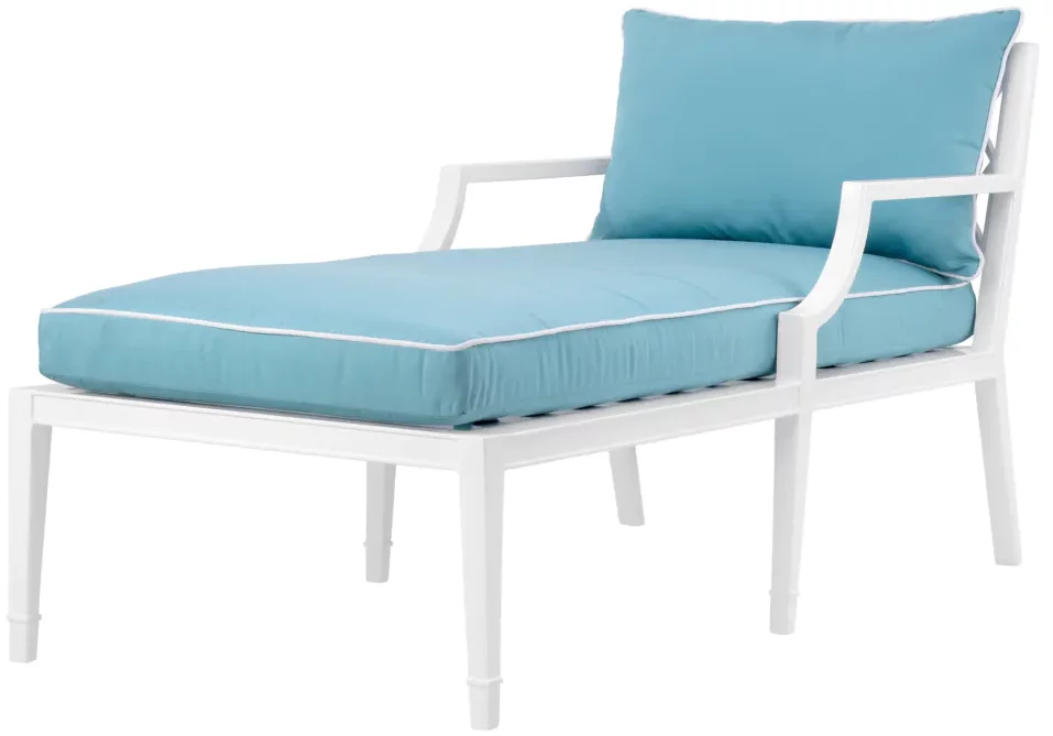 Вуличний шезлонг , Sunbrella mineral blue | white finish