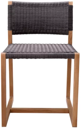 Вуличний обідній стілець , Natural teak, black color weave
