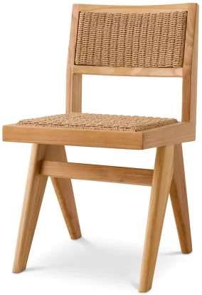 Вуличний обідній стілець , Natural teak, natural color weave