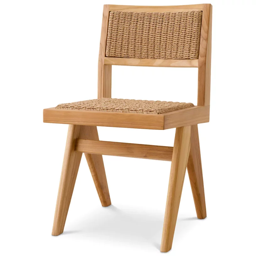 Вуличний обідній стілець , Natural teak, natural color weave