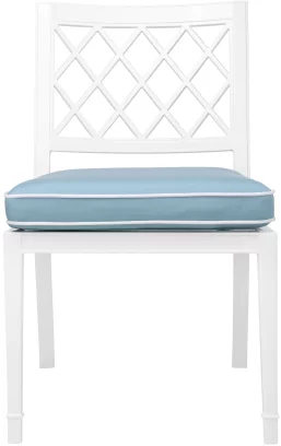 Вуличний обідній стілець , Sunbrella mineral blue, white pipping