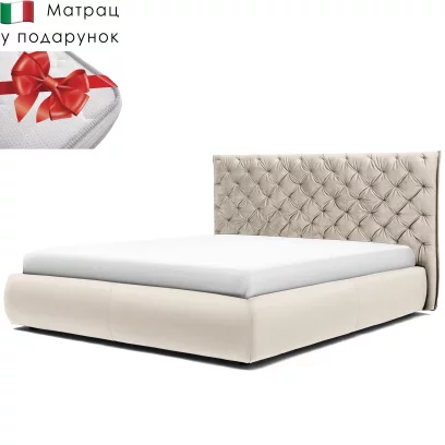Комплект ліжко та італійській матрас 160*200 з підйомним механізмом, Milk velvet