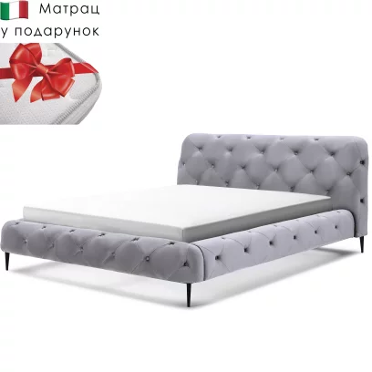 Комплект ліжко та італійській матрас 160*200, Silver velvet