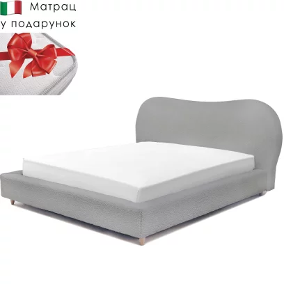 Комплект ліжко та італійській матрас 160*200, Serene white ash boucle