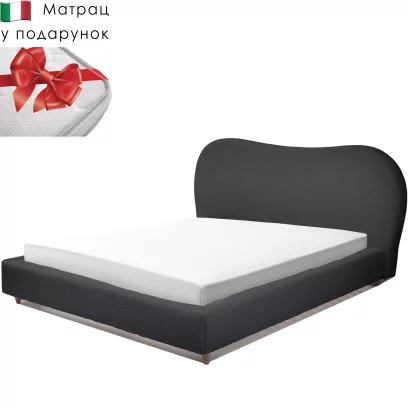 Комплект ліжко та італійській матрас 160*200, Black boucle
