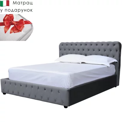 Комплект ліжко та італійській матрас 160*200 з підйомним механізмом, Dark grey velvet
