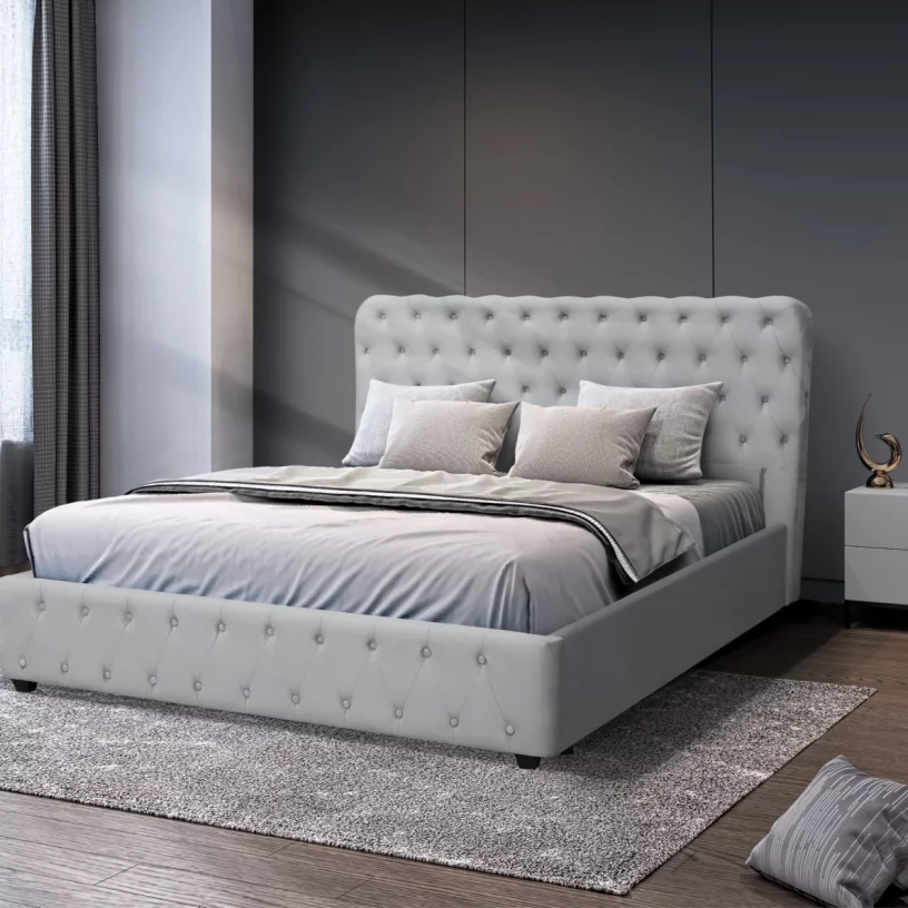 Комплект ліжко та італійській матрас 160*200 з підйомним механізмом, Grey velvet