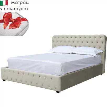 Комплект ліжко та італійській матрас 160*200 з підйомним механізмом, Light grey velvet