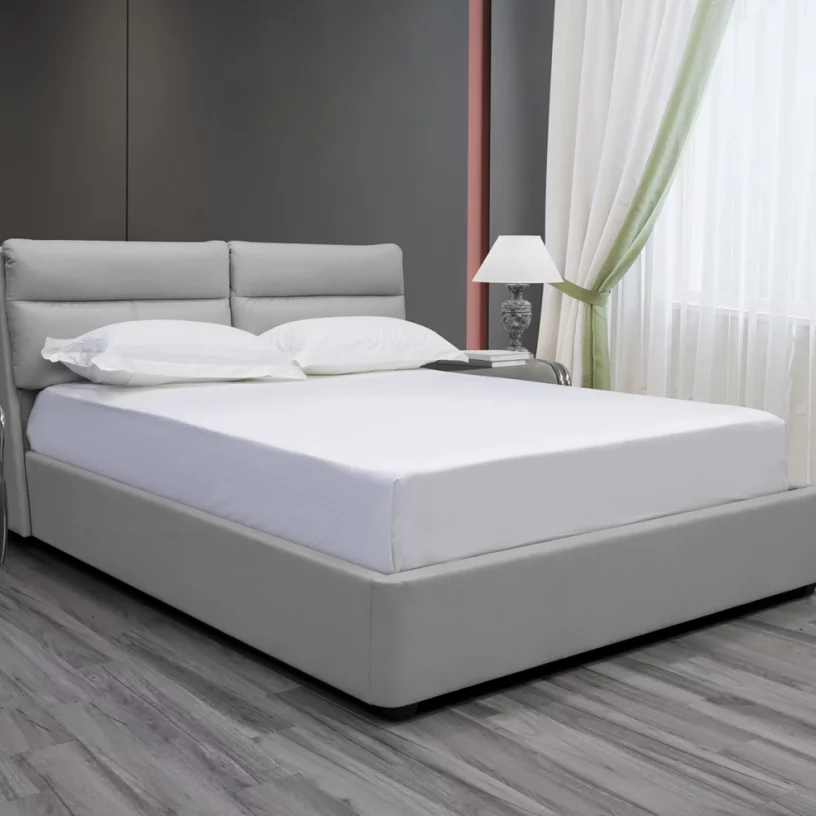 Комплект ліжко та італійській матрас 160*200 з підйомним механізмом, Light beige velvet