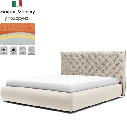 Комплект ліжко та матрац ergo memory 160*200 з підйомним механізмом, Milk velvet