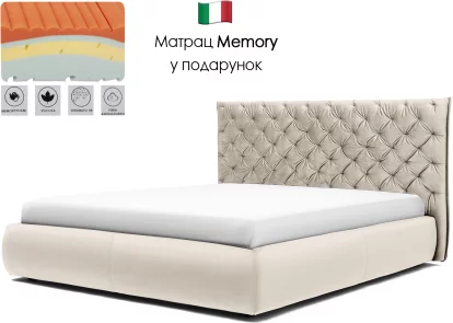 Комплект ліжко та матрац ergo memory 160*200 з підйомним механізмом, Milk velvet