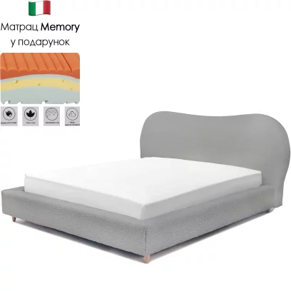 Комплект ліжко та матрац ergo memory 180*200, Serene white ash boucle