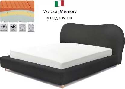 Комплект ліжко та матрац ergo memory 180*200, Black boucle