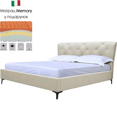 Комплект ліжко та матрац ergo memory 180*200 з підйомним механізмом, Beige 