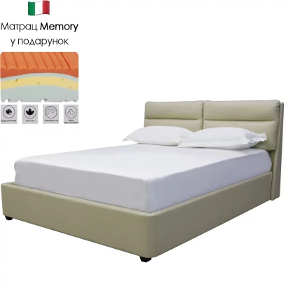 Комплект ліжко та матрац ergo memory 180*200 з підйомним механізмом, Beige velvet