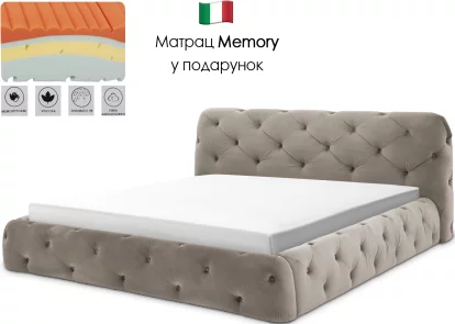 Комплект ліжко та матрац ergo memory 160*200 з підйомним механізмом, Wood