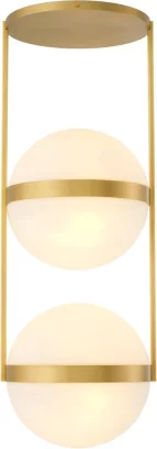 Стельова лампа , Antique brass finish, white glass