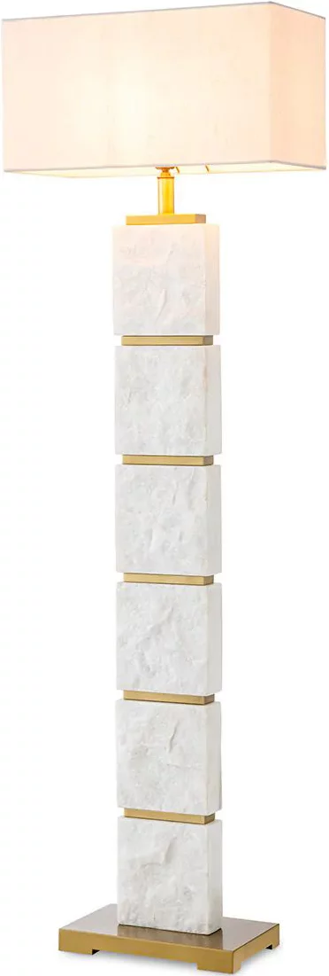 Торшер 145,5 см, Antique brass finish, white marble