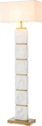 Торшер 145,5 см, Antique brass finish, white marble