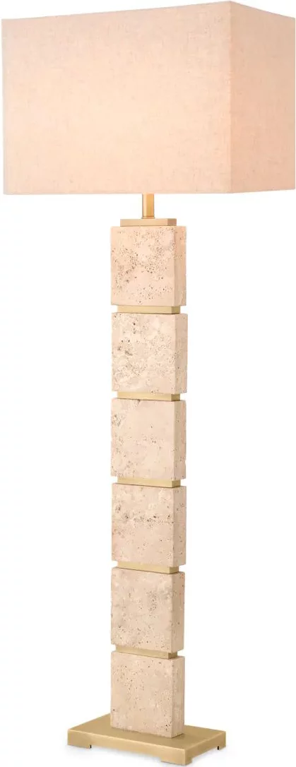 Торшер 161 см, Antique brass finish, travertine