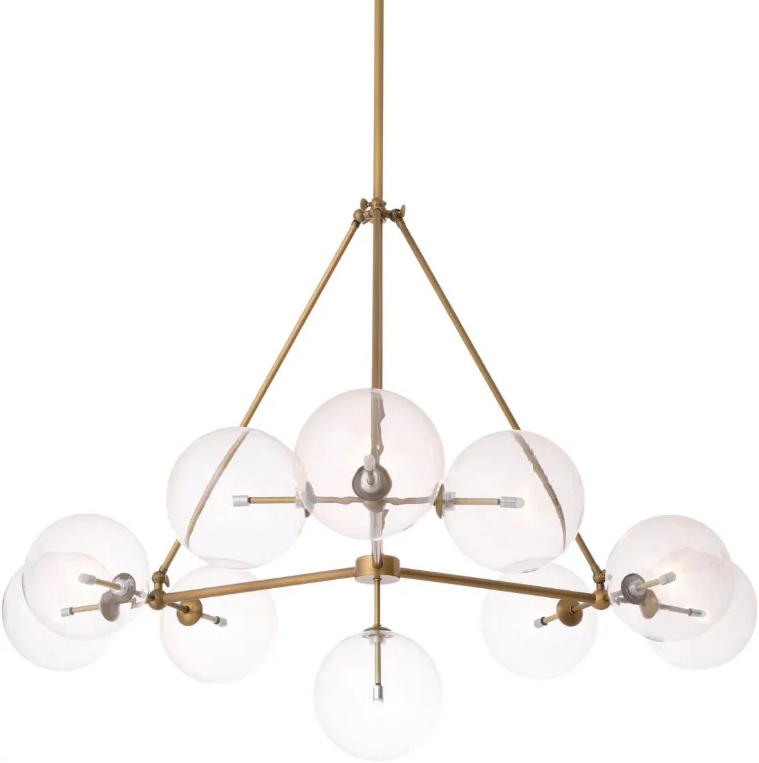 Люстра , Antique brass finish, clear glass