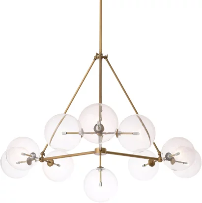 Люстра , Antique brass finish, clear glass